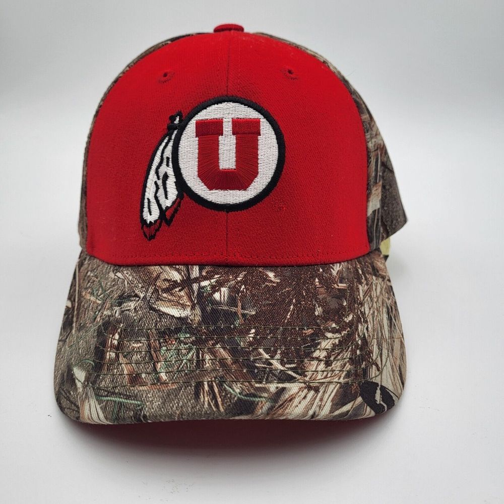 Utah Utes Red Camo Camouflage Hook Loop Hat Mens Adjustable Captivating Headgear